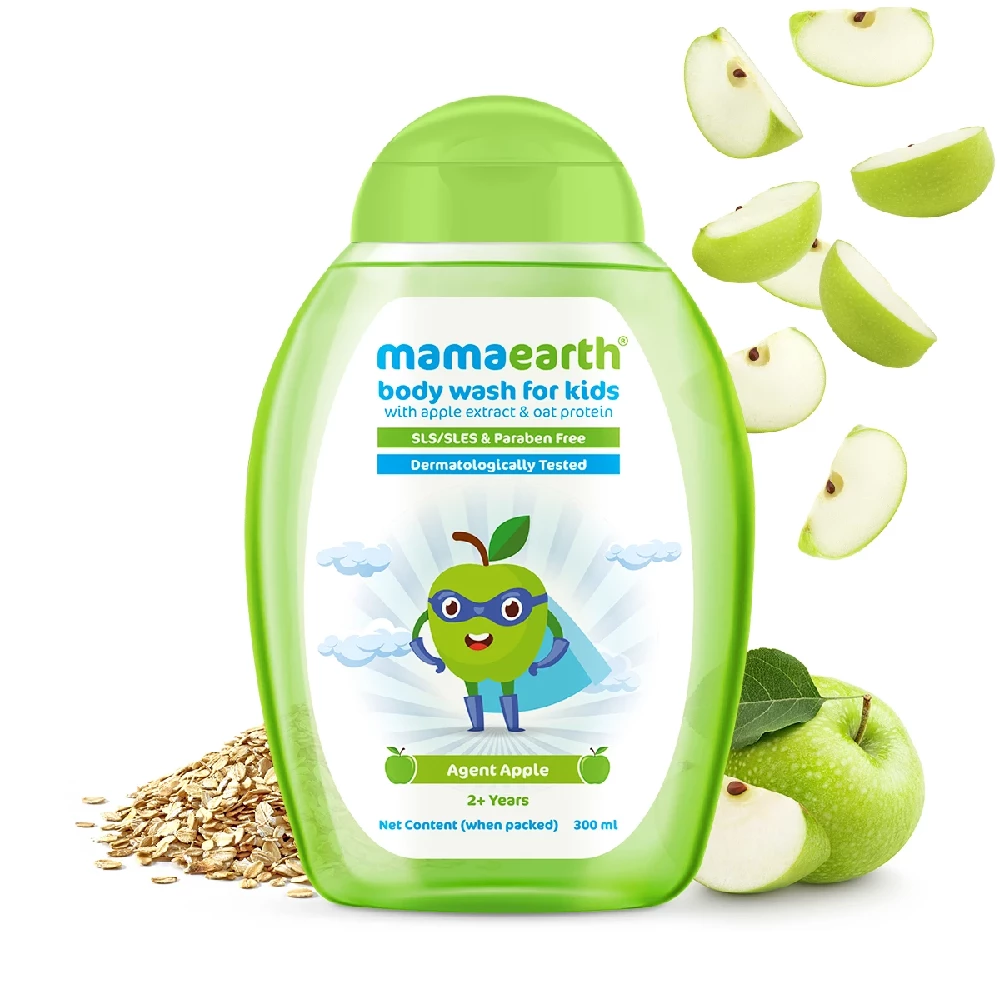 Agent Apple Body Wash for Kids with Apple and Oat Protein, 300 ml-1.webp